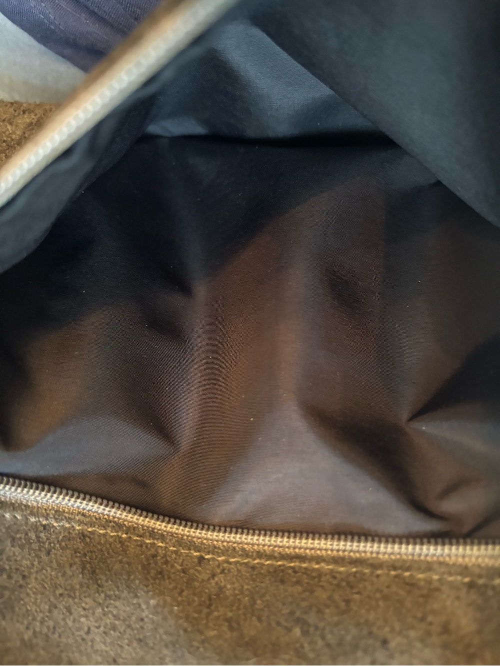Luciana Verde Italian Suede Fold-over Crossbody Bag Charcoal Gray Boho ✨EUC✨ - Picture 8 of 8